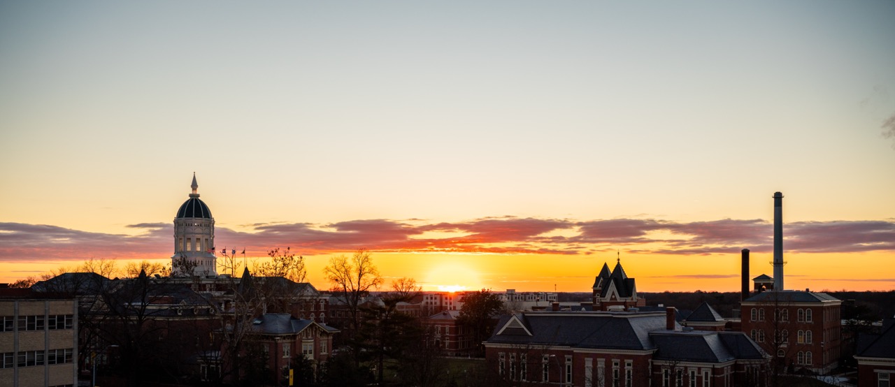 Sunset over Mizzou Campus