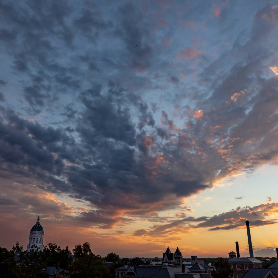 Sunset over Mizzou campus