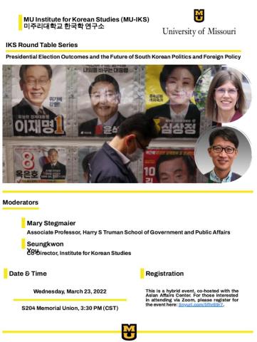 IKS Round Table Series: Presidential Election Outcomes and the Future of South Korean Politics and Foreign Policy 